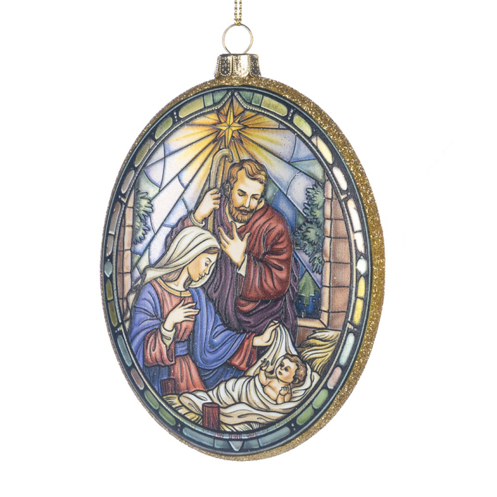 Goodwill kerstornament - Schijf - Met kerststal