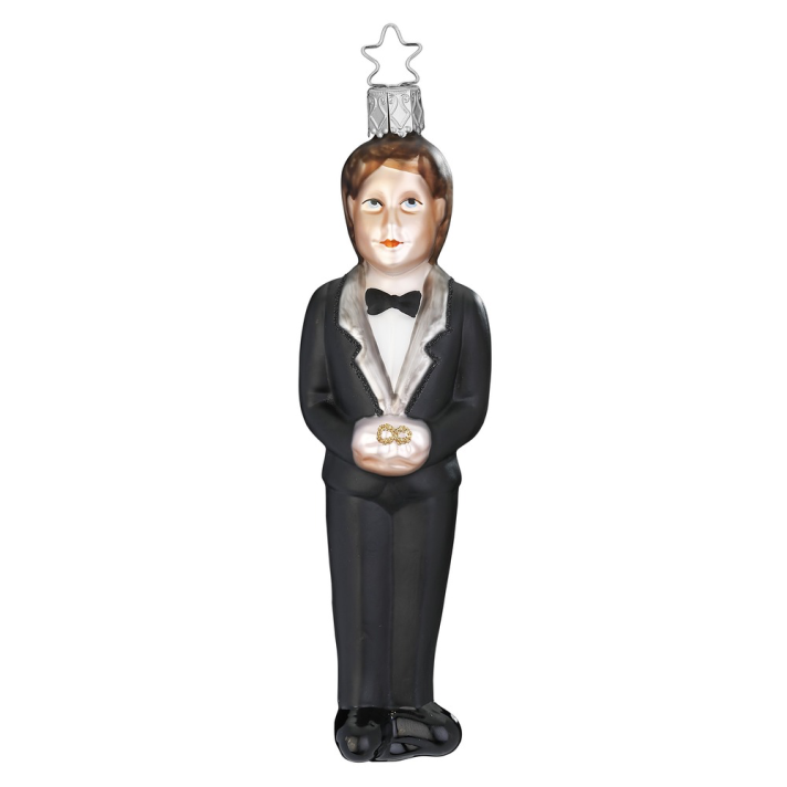 Inge Glas kerstornamenten - Huwelijk - Set van 4