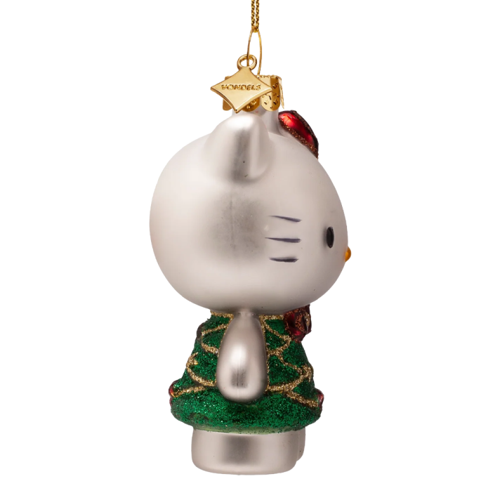 Vondels kerstornament - Hello Kitty - Met kerstjurk