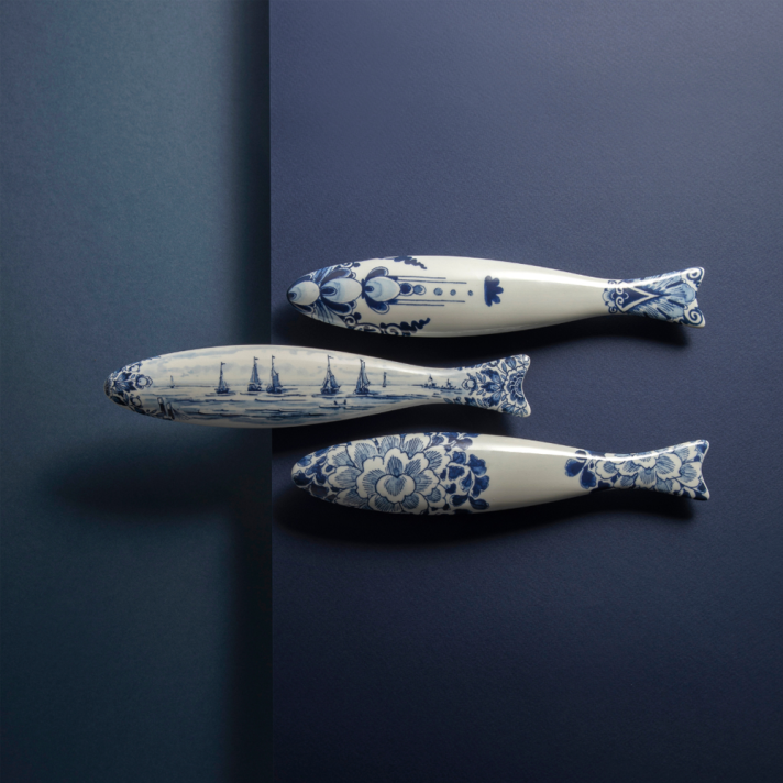 Royal Delft wanddecoratie - Blue Herring - Art Deco