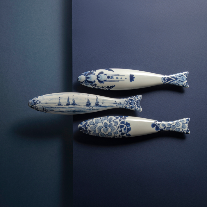 Royal Delft wanddecoratie - Blue Herring - Flower bed