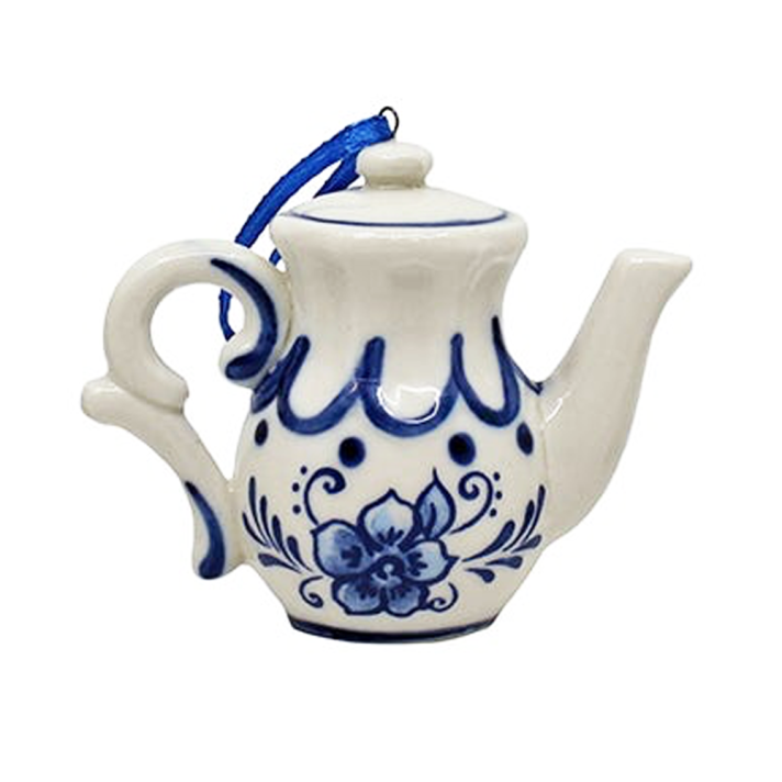 Kurt Adler kerstornament - Theepot - Delfts Blauw