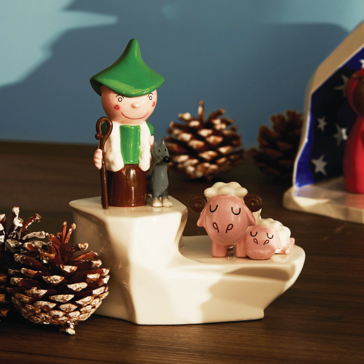 Alessi kerststal - Happy Eternity Baby - Herder