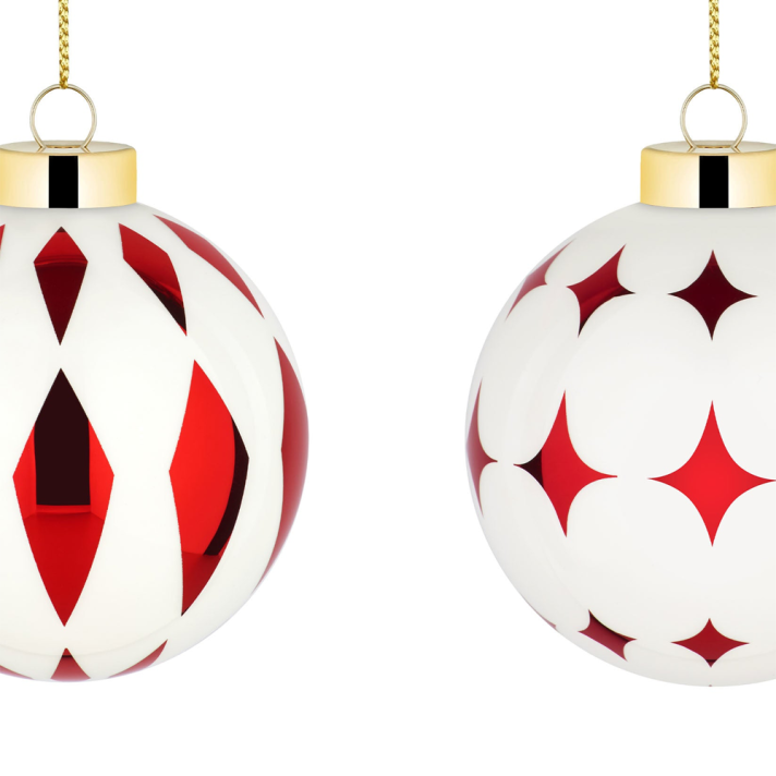 Alessi kerstbal - Delight - Rood - Set van 2