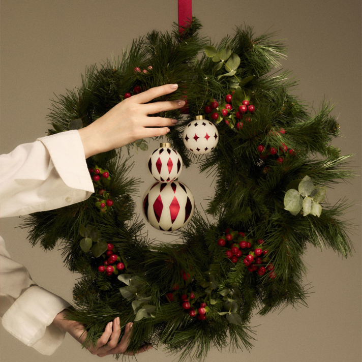 Alessi kerstbal - Delight - Rood - Set van 2