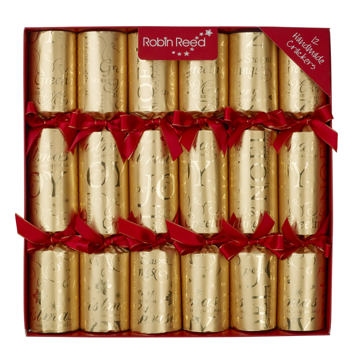 Robin Reed Christmas cracker - Gold Joyeaux Noel - Set van 12