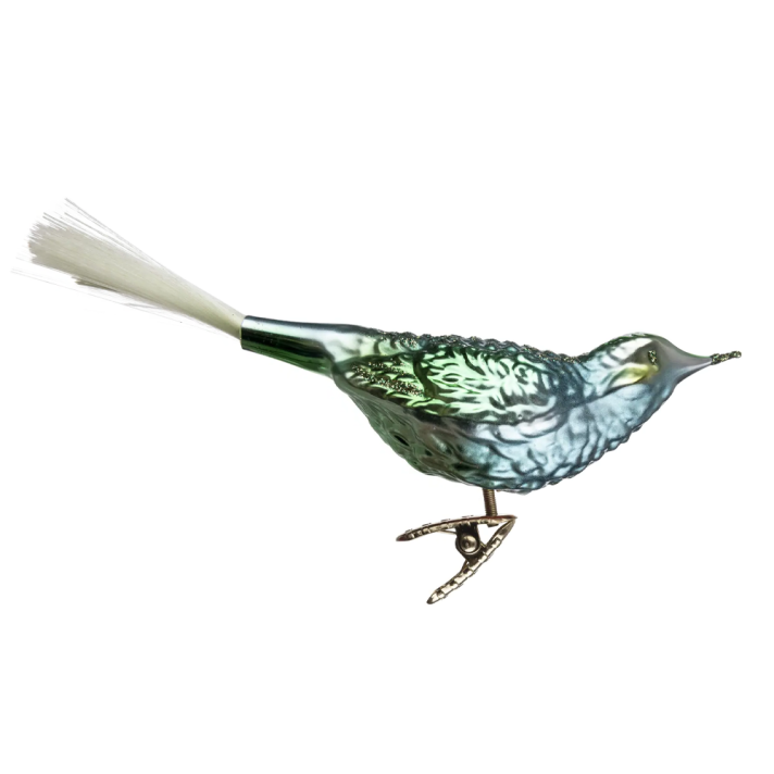 Inge Glas kerstornament - Vogel - Op clip