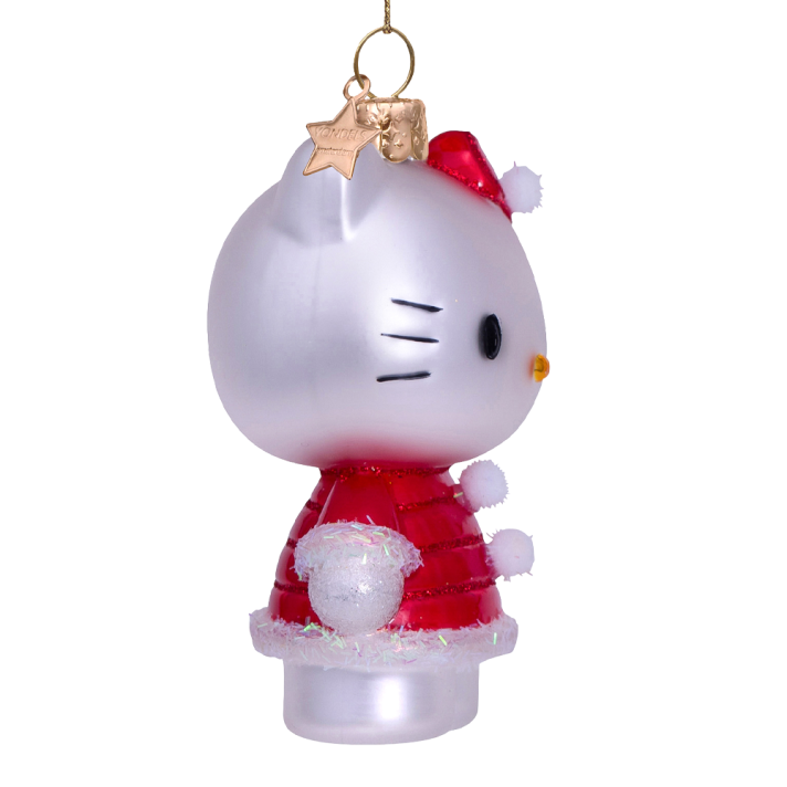 Vondels kerstornament - Hello Kitty - Met kerstjurk