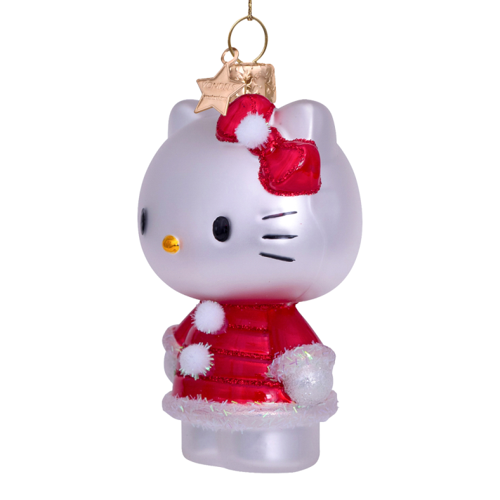 Vondels kerstornament - Hello Kitty - Met kerstjurk