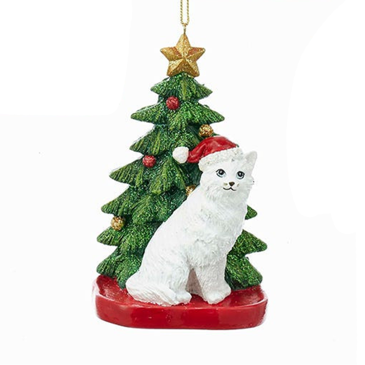 Kurt Adler kerstornament - Kat met kerstboom