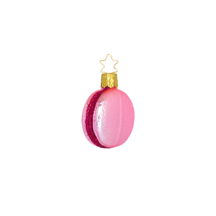 Inge Glas glazen kerstornament - Macaron - Donker roze
