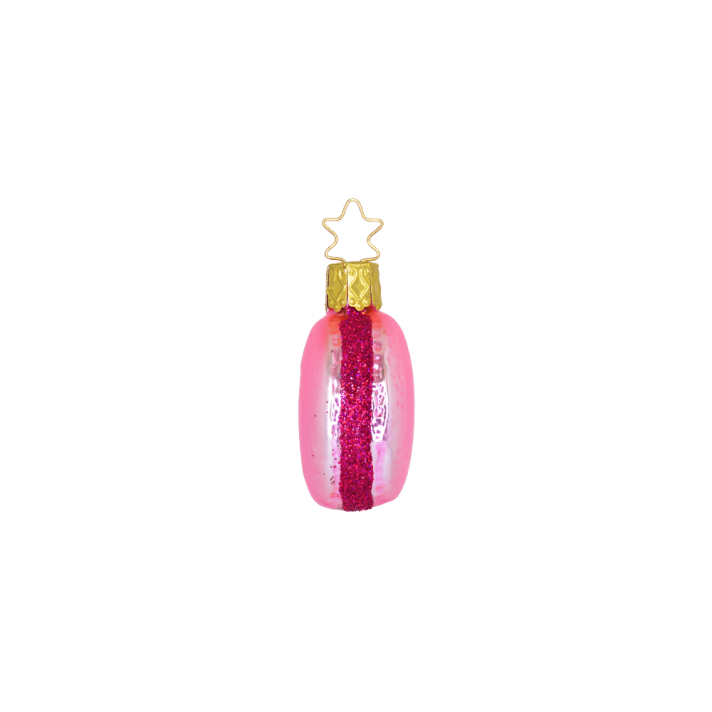 Inge Glas glazen kerstornament - Macaron - Donker roze