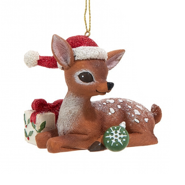 Kurt Adler kerstornament - Rendier - Met kerstmuts