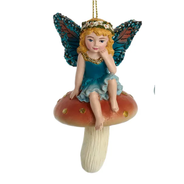 Kurt Adler kerstornament - Fee op paddenstoel