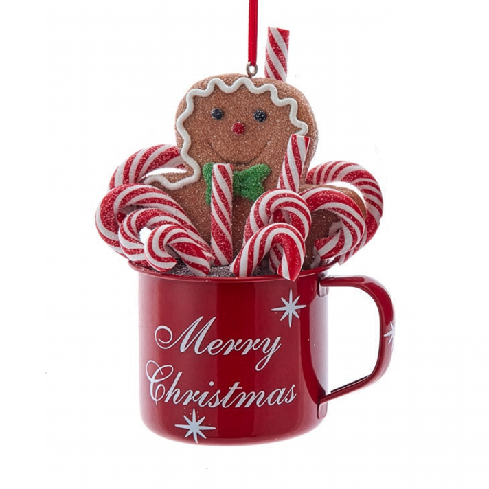 Kurt Adler kerstornament - Kerstmok met gingerbread poppetje