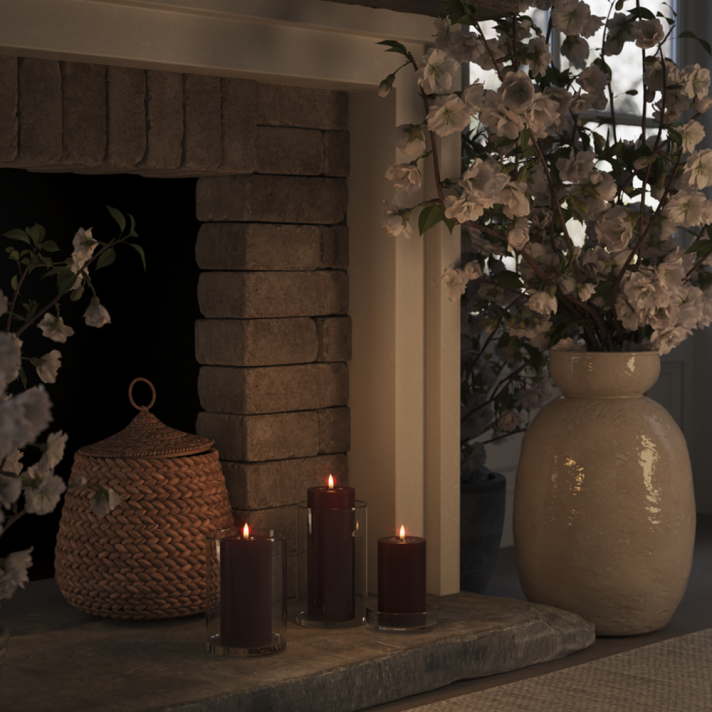 Deluxe Homeart LED stompkaars - Bourgogne - 12,5cm