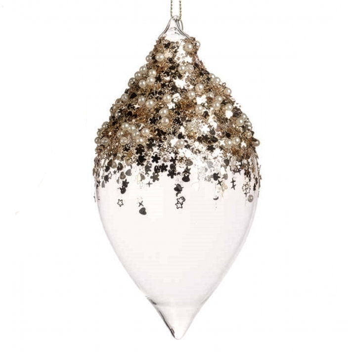 Goodwill kerstpegel - Met glitters - 16cm