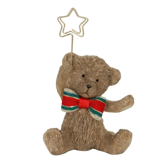 Goodwill naamkaarthouder - Teddybeer met strik - 10.5cm