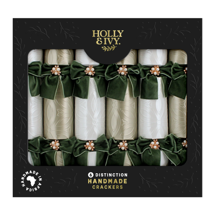 Holly & Ivy Christmas crackers - Pearlised Baroque - Set van 6
