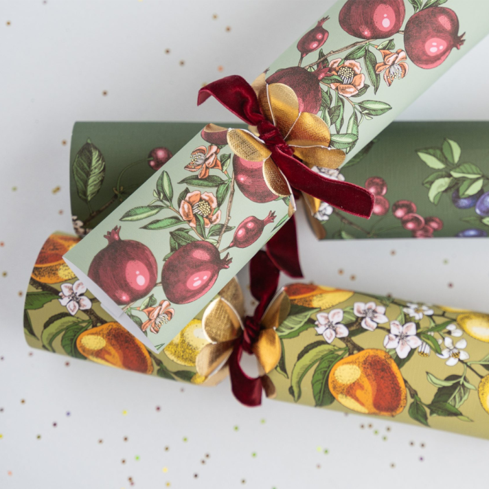 Holly & Ivy Christmas crackers - Vintage Fruits and Foliage - Set van 6