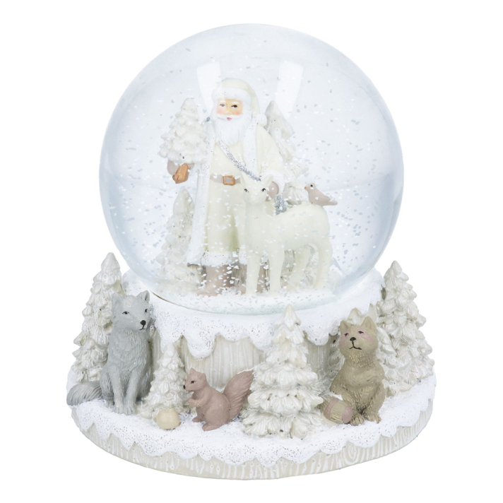Gisela Graham sneeuwbol - Met kerstman en bosdieren