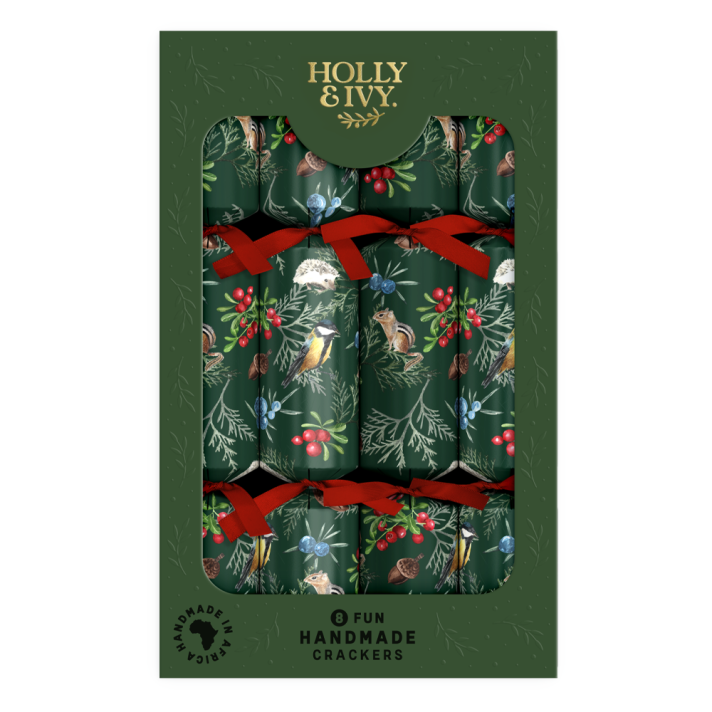 Holly & Ivy Christmas crackers - Forest Scene - Set van 8