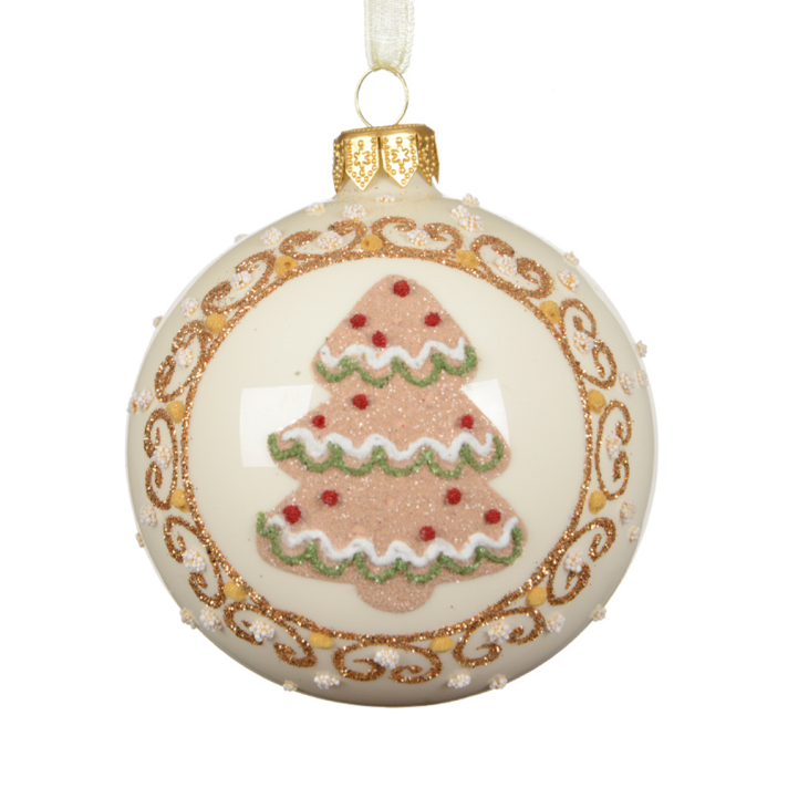 Decoris kerstbal - Met kerstboom - 8cm