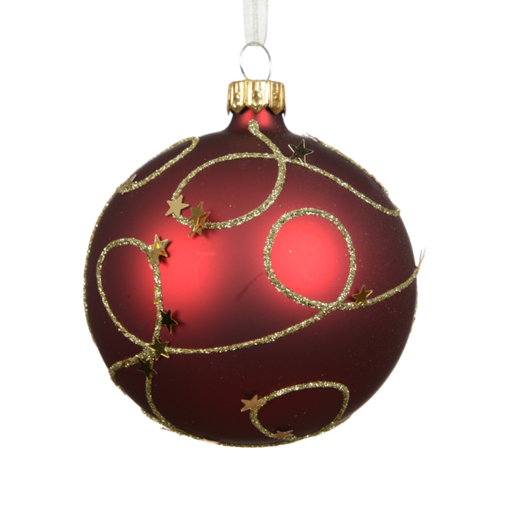 Decoris kerstbal - Met sterren - 8cm