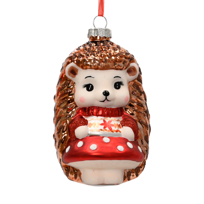 Decoris kerstornament - Egel met paddenstoel