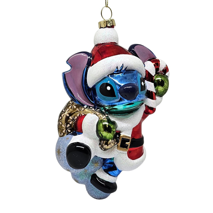 Disney kerstornament - Stitch als kerstman