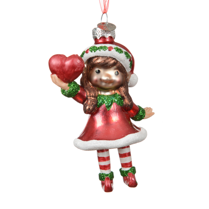 Decoris kerstornament - Elf met hart