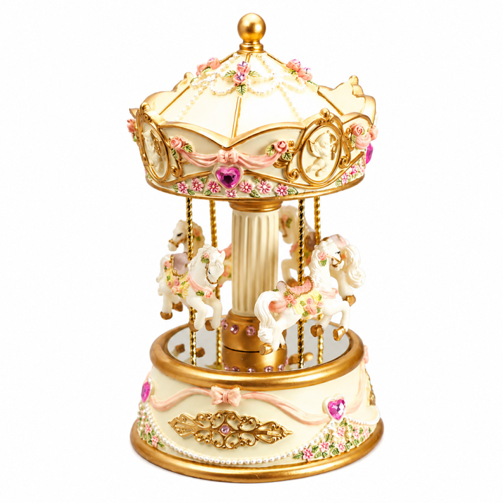 Muziekdoos - Carrousel met paarden