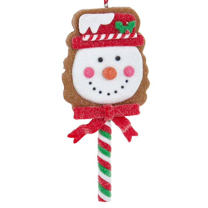 Kurt Adler kerstornament - Gingerbread lolly - Sneeuwpop