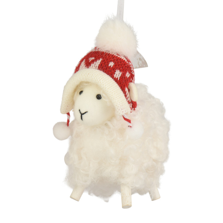 Decoris kerstornament - Schaap met kerstmuts
