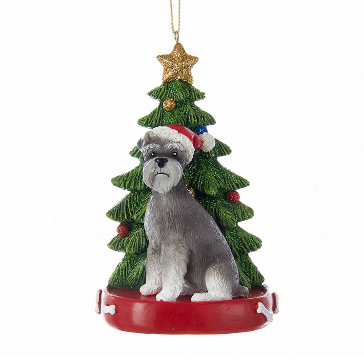Kurt Adler kerstornament - Schnauzer met kerstboom