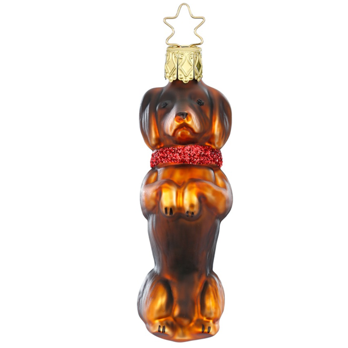 Inge Glas kerstornament - Teckel