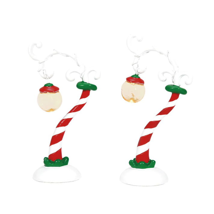 The Grinch Village kerstdorp figuren - Who street lights - Set van 2