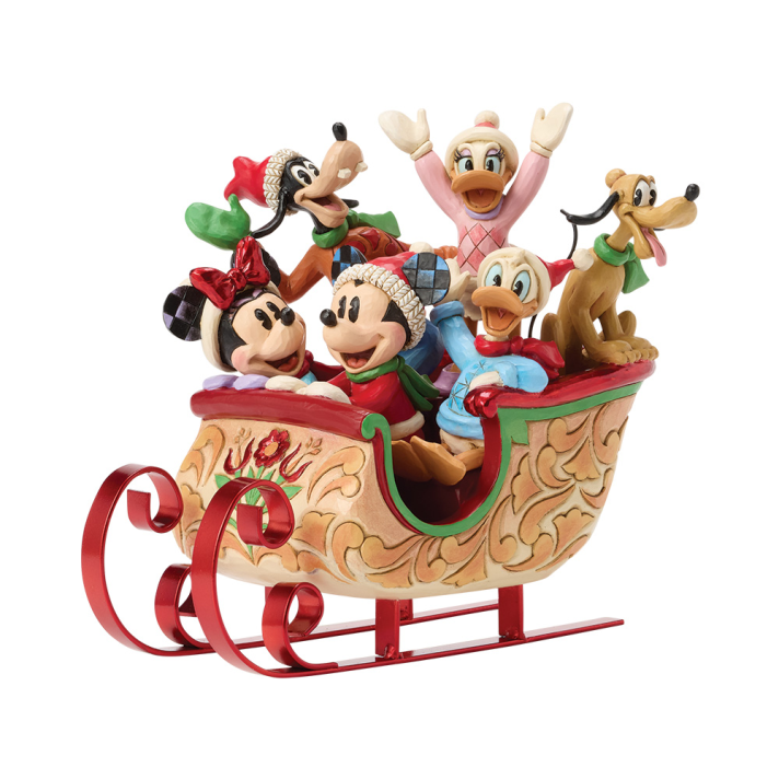 Disney Traditions kerstbeeld - Arrenslee met Mickey & Friends