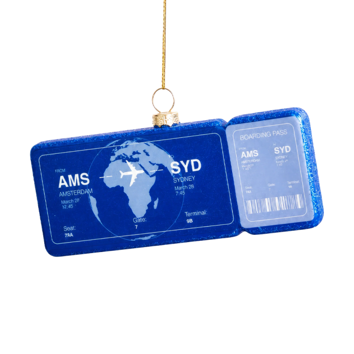 Yup in the Tree Christmas ornament - Boarding Pass Sydney