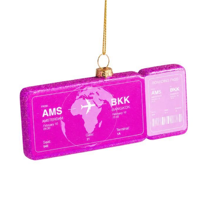 Yup in the Tree Christmas Ornament - Boarding Pass Bangkok