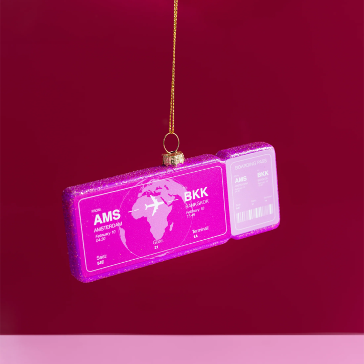 Yup in the Tree Christmas Ornament - Boarding Pass Bangkok