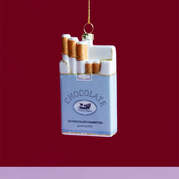 Yup in the Tree Christmas ornament - Chocolate cigarettes