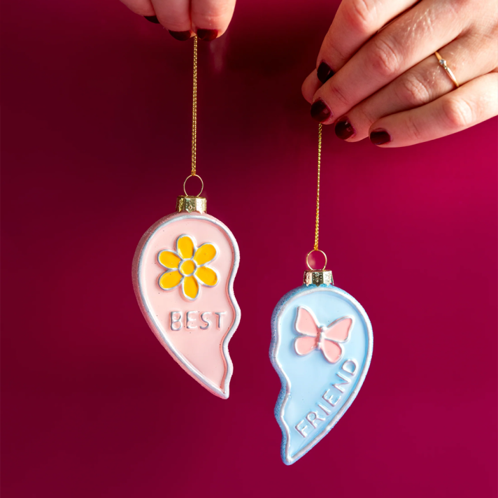 Yup in the Tree Christmas ornament - Best Friend heart