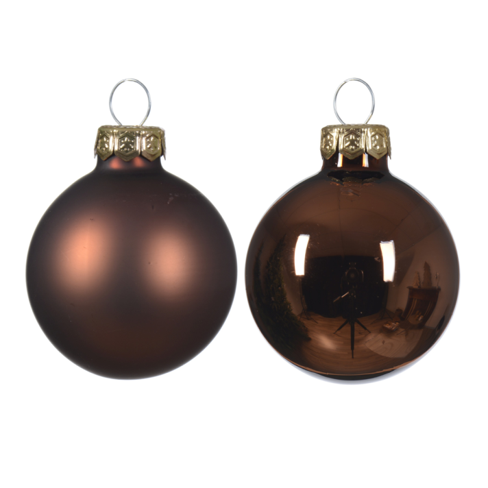 Decoris Christmas baubles - Espresso - 6cm - Set of 12