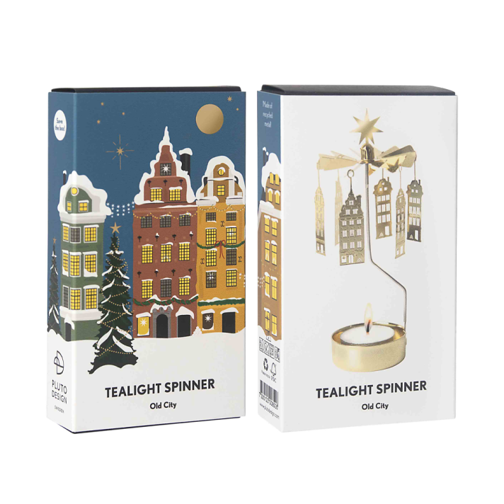 Pluto tea light carousel - With canal houses