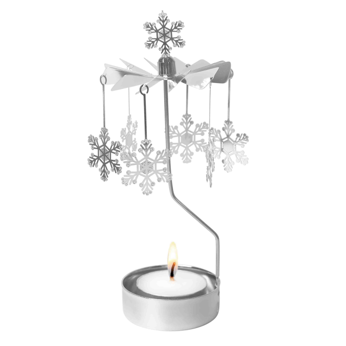 Pluto Tea Light Carousel - With Snowflakes