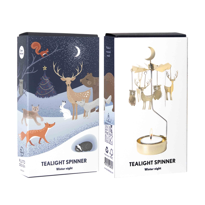 Pluto Tea Light Carousel - With Woodland Animals