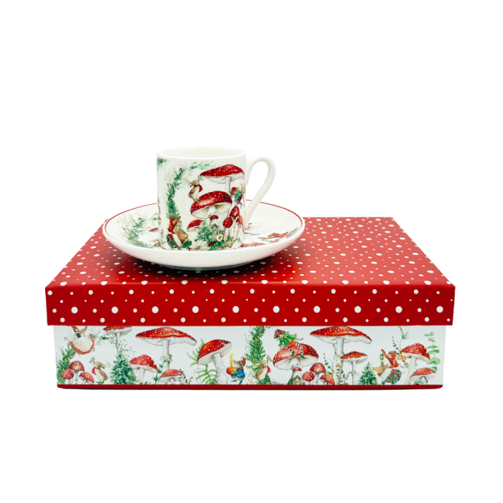 EDG espressokop - Met paddenstoelen - Set van 2