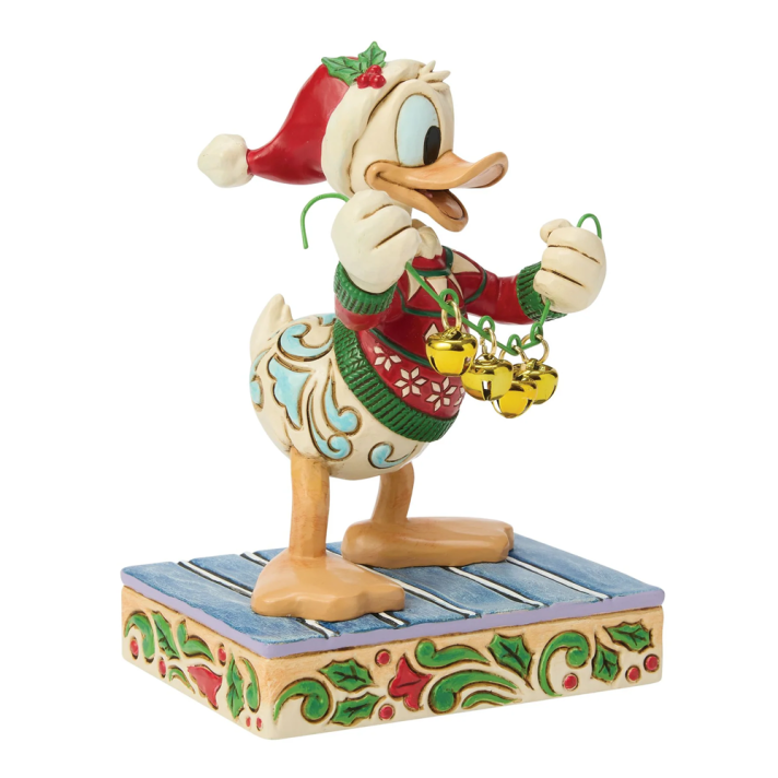 Disney Traditions kerstbeeld - Donald Duck met kerstbellen