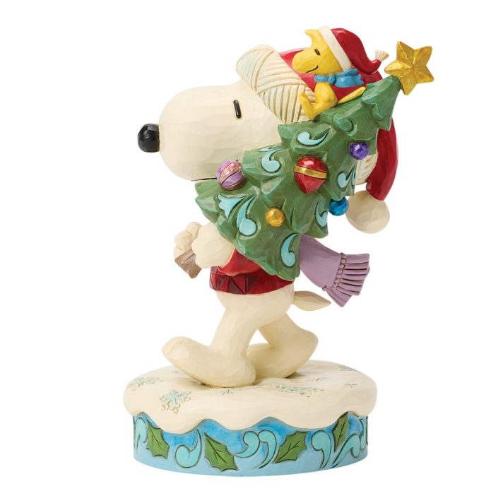 Disney Traditions kerstbeeld - Snoopy met kerstboom